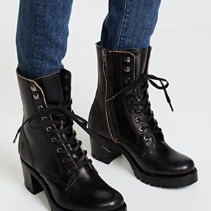 COPY - Get in Style Frye Black Lace-Up Booties in 5.5 Oil-Tanned Full Grain lea…